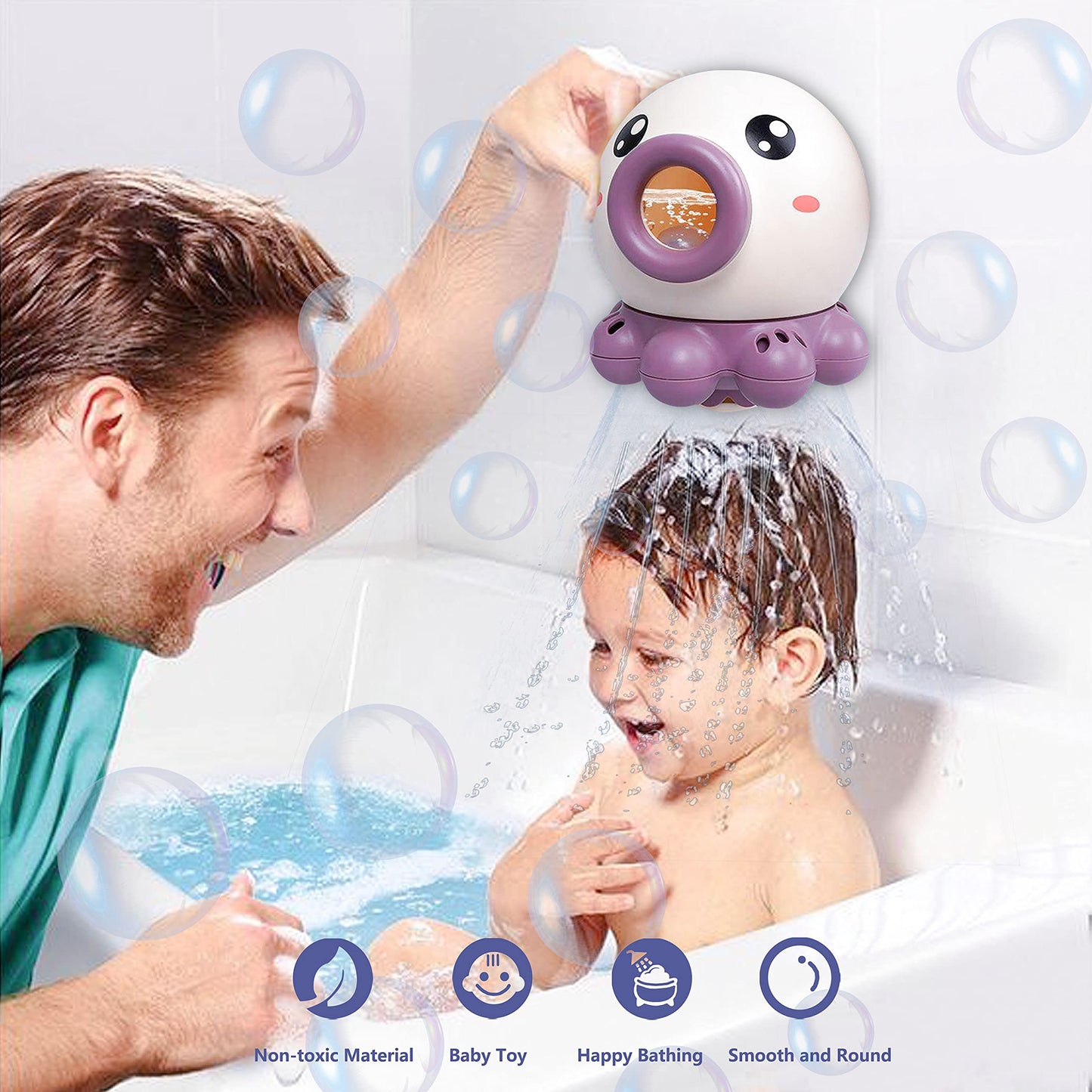 Octopus Fountain Rotating Shower Sprinkler Kids Bath Water Toy
