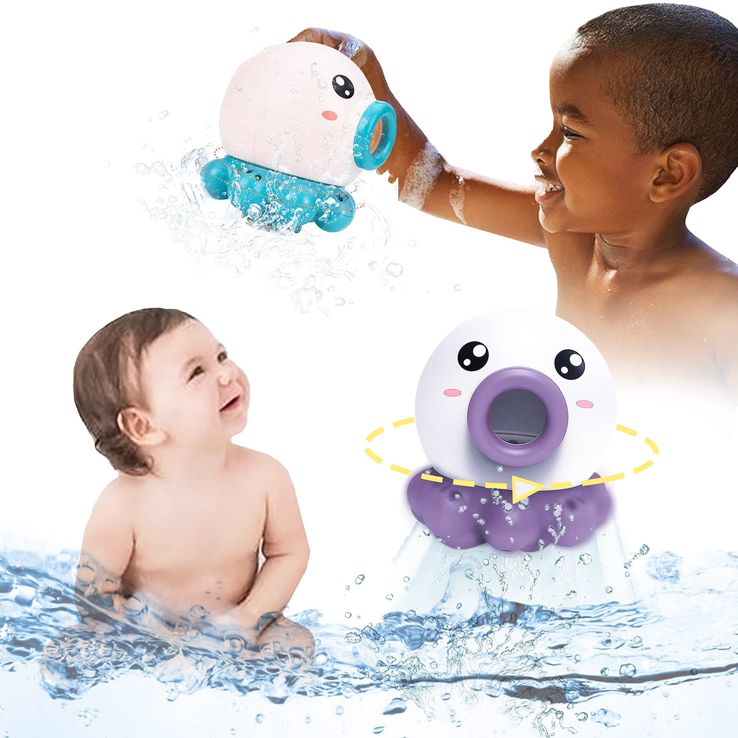 Octopus Fountain Rotating Shower Sprinkler Kids Bath Water Toy