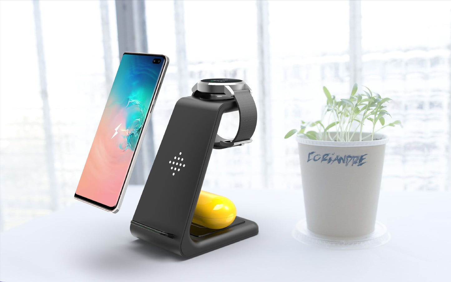 3-in-1 Fast Wireless Charging Stand Phone Holder Dock Station