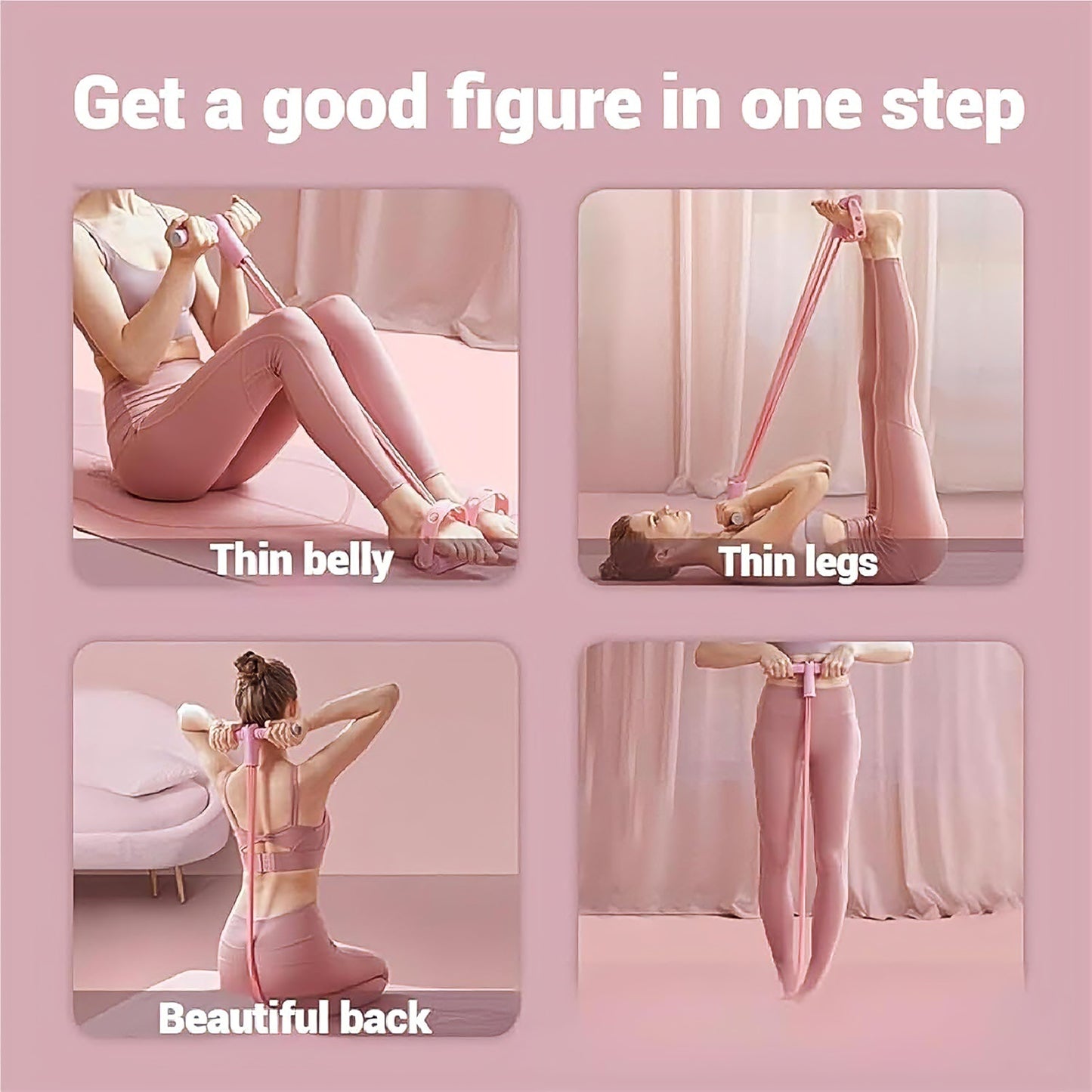 6-Tube Pedal Resistance Band Foot Yoga Exercise Trainer