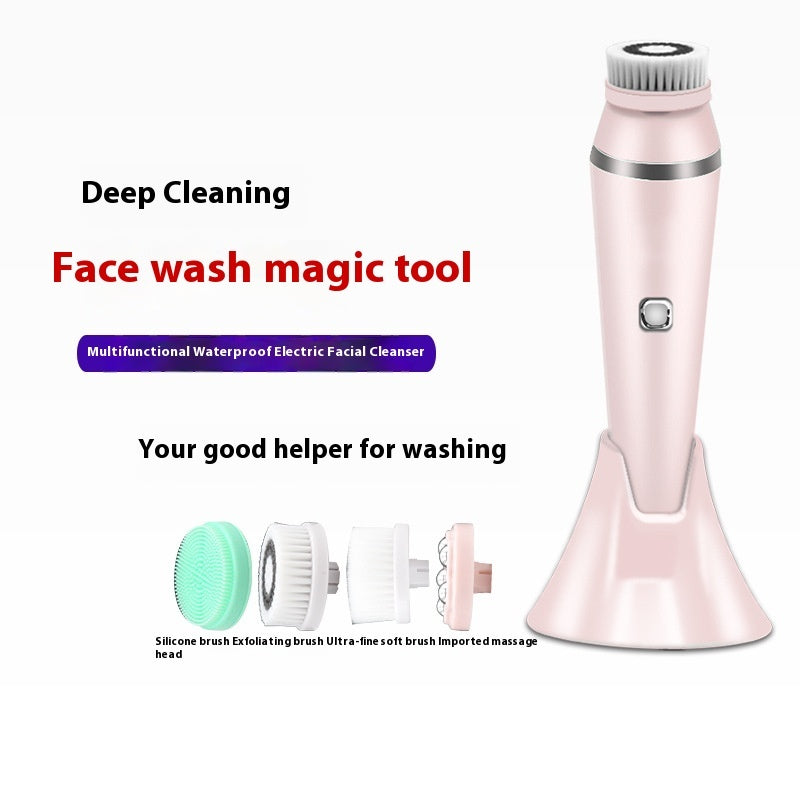 Waterproof Rechargeable 4-in-1 Electric Facial Cleansing Brush Pore Cleaner