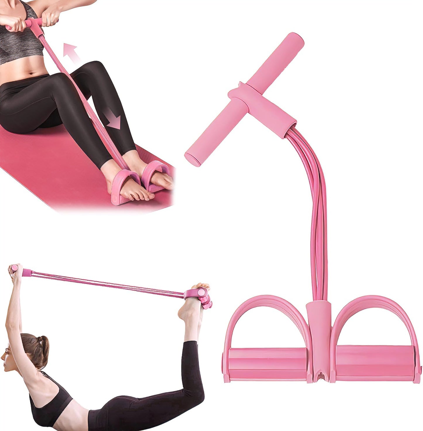 6-Tube Pedal Resistance Band Foot Yoga Exercise Trainer
