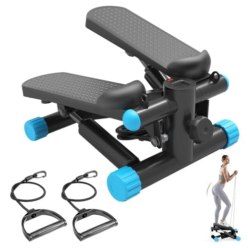 Portable Mini Stepper with Resistance Bands Full Body Fitness Machine