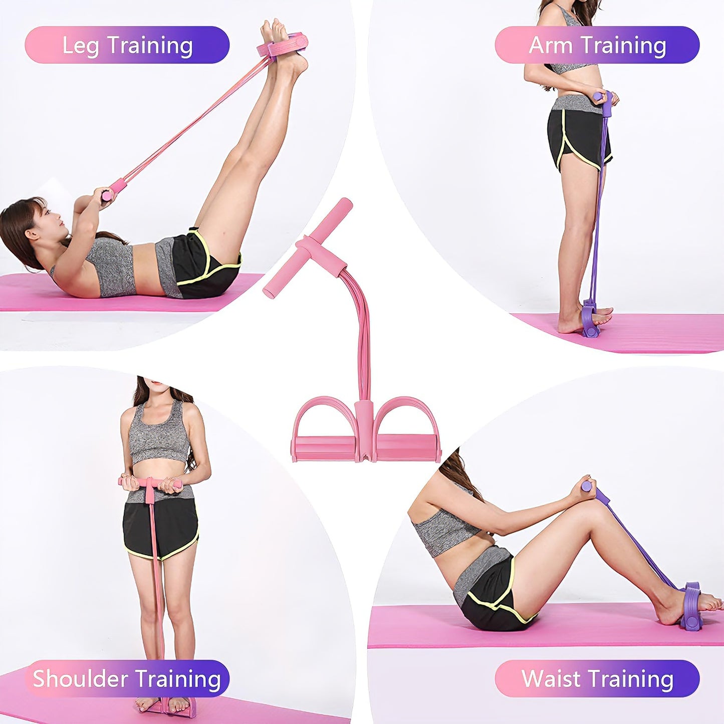 6-Tube Pedal Resistance Band Foot Yoga Exercise Trainer